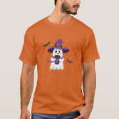 Witch Ghost Coffee Purple Ribbon Awareness Tシャツ (正面)