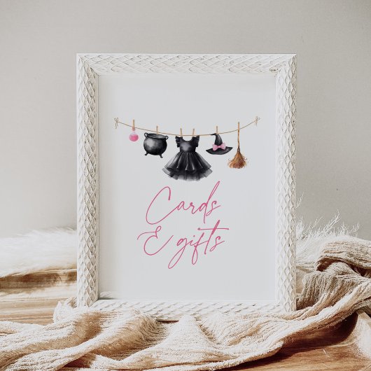Witch Halloween Baby Shower Cards and Gifts ポスター
