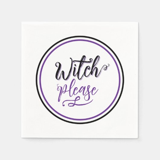 Witch Halloween Black Purple スタンダードカクテルナプキン (正面)