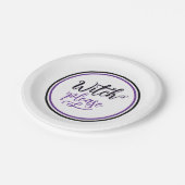 Witch Halloween Party Black Purple ペーパープレート (アングル)