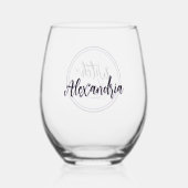 Witch Halloween Personalized Party Favor ステムなしワイングラス (裏面)