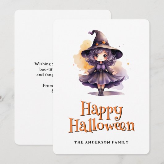Witch Happy Halloween Card シーズンカード (正面/裏面)