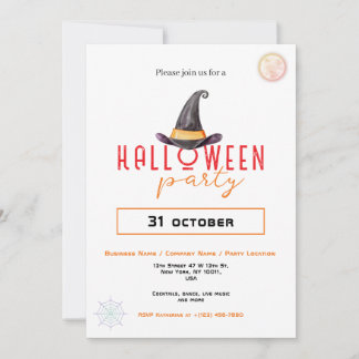 Witch Hat Business Halloween Party Office Event  I 招待状