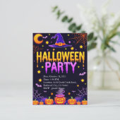 Witch Hat Halloween Party ポストカード (スタンド正面)