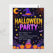 Witch Hat Halloween Party ポストカード (正面/裏面)