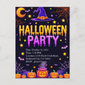 Witch Hat Halloween Party ポストカード (正面)