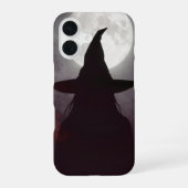 Witch Hat Silhouette Full Moon Case iPhone 16ケース (裏面)