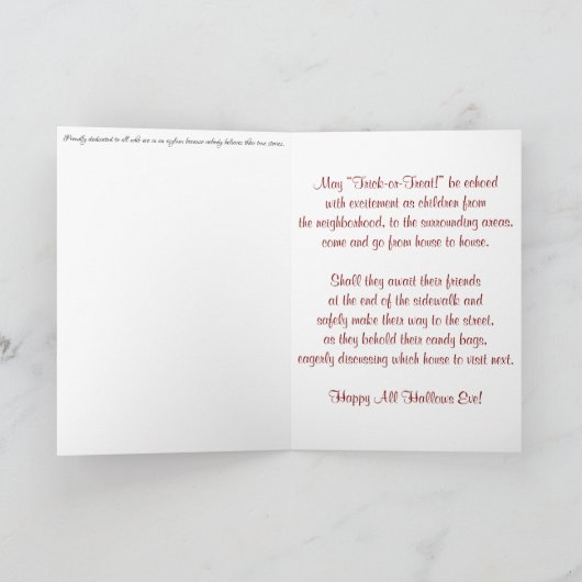 "Witch Hat Turret Room" Hallowe’en Card カード (内部)