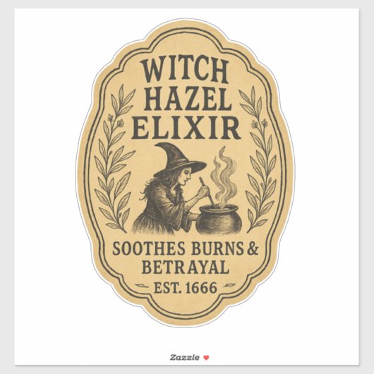 Witch Hazel Elixir - Halloween Apothecary Label シール (シート)