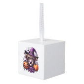 Witch Highland Halloween Cow キューブオーナメント (裏面アングル)