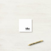 Witch in hand-lettered black ink saying ポストイット (デスク上)