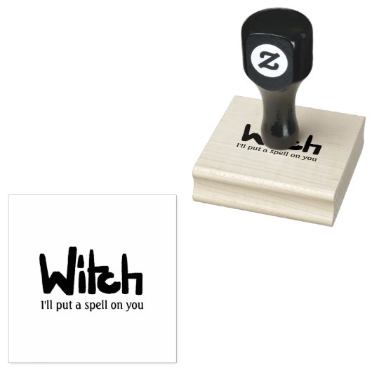Witch in hand-lettered black ink saying ラバースタンプ (押印)