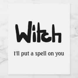 Witch in hand-lettered black ink saying ワインラベル