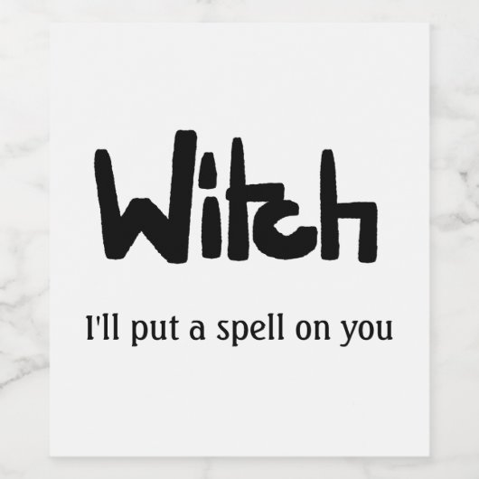 Witch in hand-lettered black ink saying ワインラベル (シングルラベル)