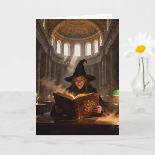 Witch in the Library Blank Inside All Occasions カード (小さな植物)