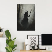 Witch in the Woods Printable Enchanted Gothic ポスター (ホームオフィス)