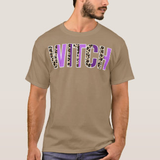 Witch Leopard Design Witches Halloween Costume Des Tシャツ