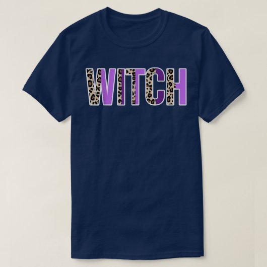 Witch Leopard Design Witches Halloween Costume Des Tシャツ (デザイン正面)