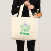 WITCH MODE ACTIVATED – Modern Halloween Tote Bag ラージトートバッグ (正面(商品))