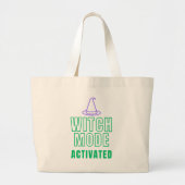 WITCH MODE ACTIVATED – Modern Halloween Tote Bag ラージトートバッグ (正面)