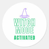 WITCH MODE ACTIVATED – Neon Glow Sticker ラウンドシール (正面)