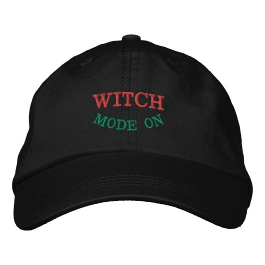WITCH MODE ON カスタムテキスト 高品質 ハット ボールド (正面)