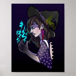 Witch of Invisibility 10代の Girl Animeイラストレーション ポスター