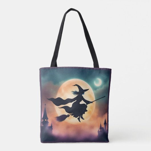 Witch on a Broom Halloween  トートバッグ (裏面)