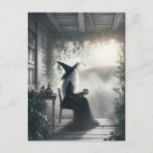 Witch on a Porch With Coffee ポストカード (正面)
