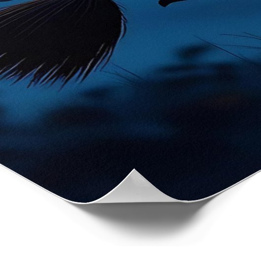 Witch on Broom by Full Moon Halloween ポスター (角)