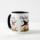 Witch Please Funny Black Cat Coffee マグカップ (正面左)