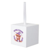 Witch Please Highland Cow Halloween キューブオーナメント (裏面アングル)