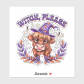Witch Please Highland Cow Halloween シール (シート)