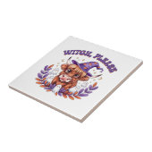 Witch Please Highland Cow Halloween タイル (側面)