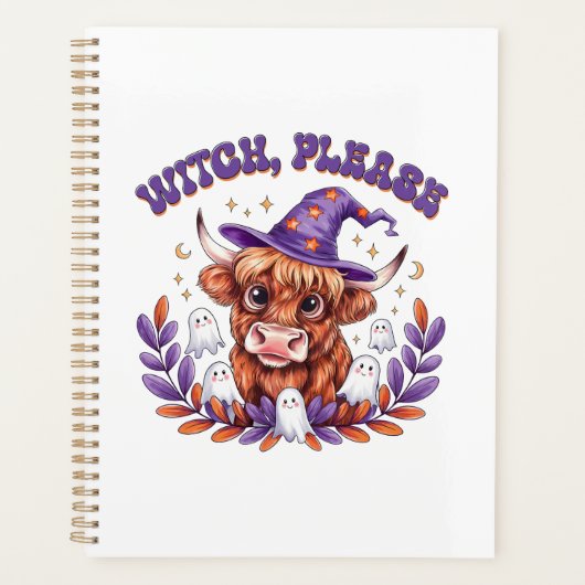 Witch Please Highland Cow Halloween プランナー手帳 (正面)