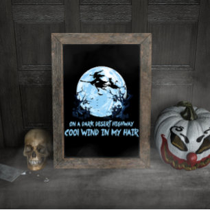 Witch Riding Brooms On A Dark Desert Highways ポスター