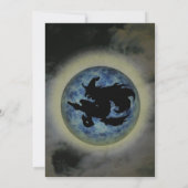 Witch Riding Broomstick Halloween  招待状 (裏面)