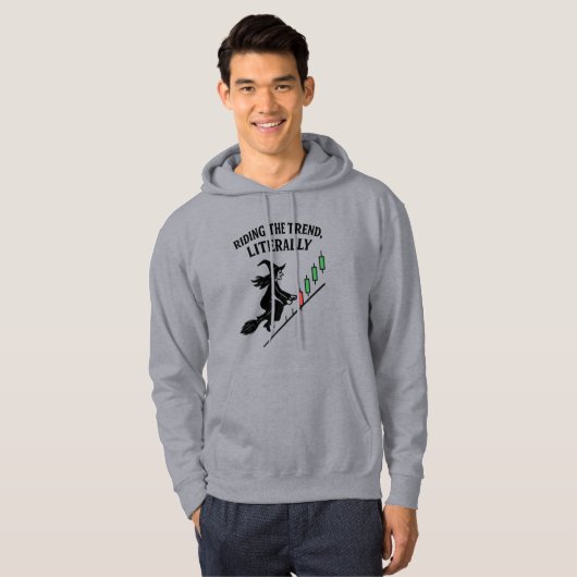 Witch Riding Trend Candlestick Trader Hoodie パーカ (正面フル)