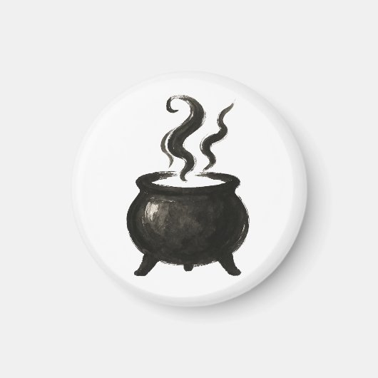 Witch’s Brew – ミニマリスト・ハロウィンの大鍋 on マグネット (正面)