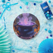 Witch’s Cauldron Purple Halloween Party Spooky ペーパープレート (パーティー)