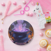 Witch’s Cauldron Purple Halloween Party Spooky ペーパープレート (パーティー)