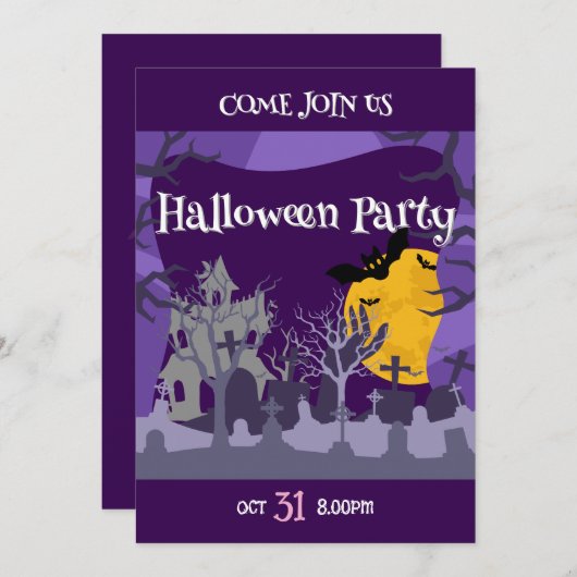 Witch’s Fur-miliar Halloween Party 招待状 (正面/裏面)