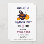 Witch’s Fur-miliar Halloween Party 招待状 (正面/裏面)