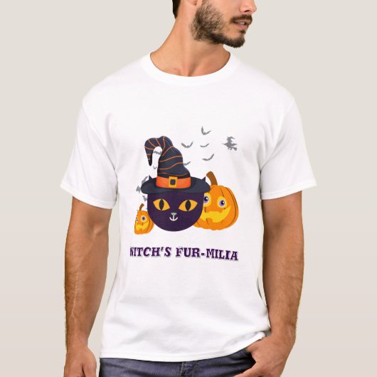 Witch’s Fur-miliar Halloween Tシャツ (正面)