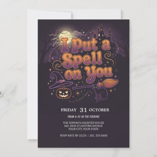 Witch’s Spell Halloween Party Invitation 招待状 (正面)