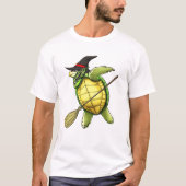 Witch Sea Turtle Dab Funny Halloween Horror Scary  Tシャツ (正面)
