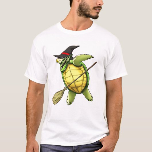 Witch Sea Turtle Dab Funny Halloween Horror Scary  Tシャツ (正面)
