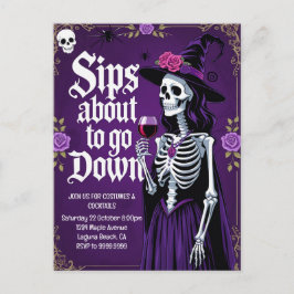 Witch Skeleton Halloween シーズンポストカード