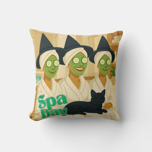 Witch Spa Day Funny Humor  クッション (正面)