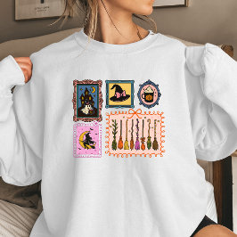 Witch Stamps Women’s Halloween Sweatshirt | Cozy  スウェットシャツ